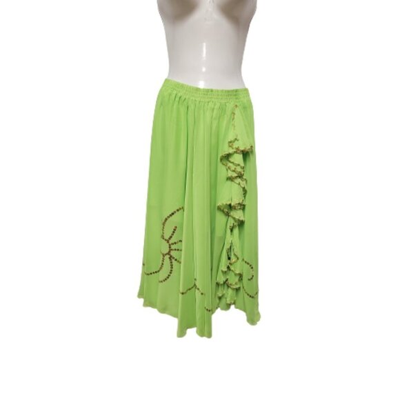 Frilly Green Flare Skirt Party Skirt Sequin Skirt Christmas Party Wear - NEW - Picture 2 of 5